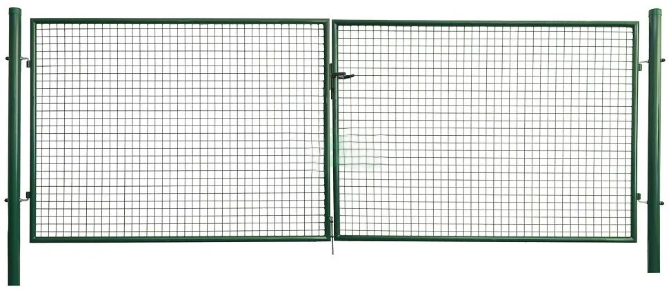 green metal fence panels